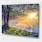 Designart - Dawn Sunshine Light By The River - Farmhouse Canvas Wall Art Print